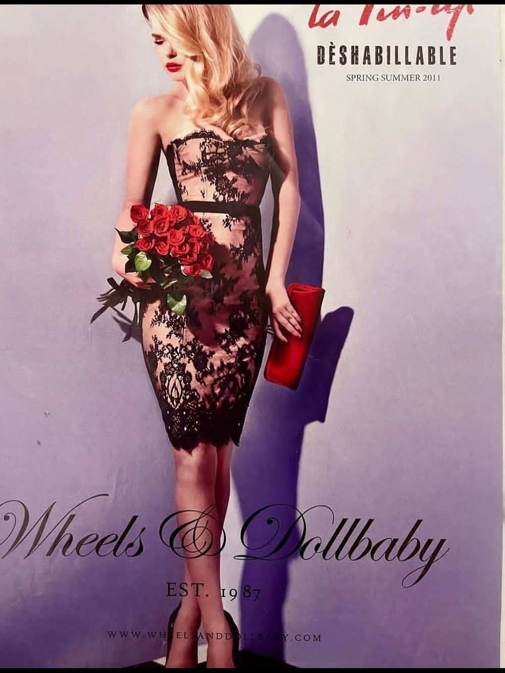 Wheels & Dollbaby Black Strapless Lace Cocktail Dress